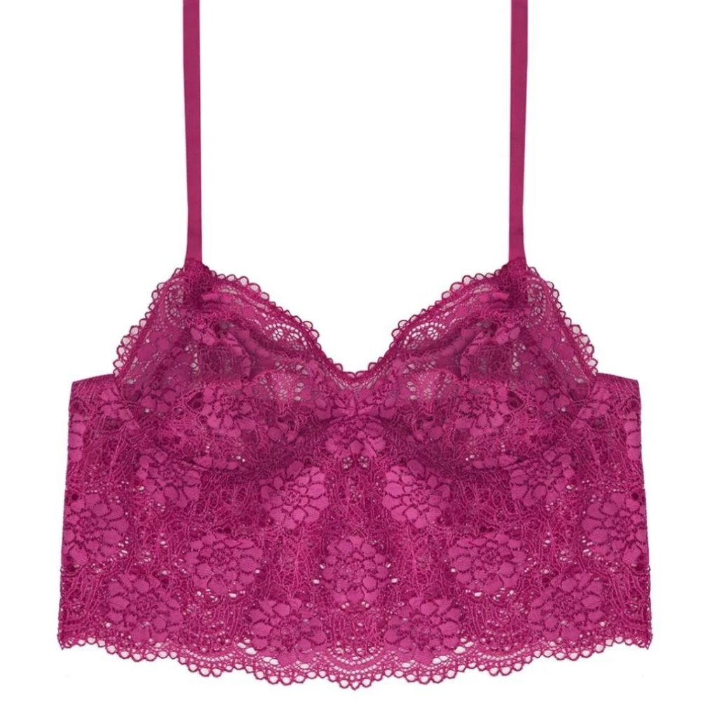 ELSE Peony Fuchsia Lace Cami Bralette - Women’s Size Medium - New With Tags